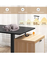 Slickblue Standing Desk with 3 Memory Heights, 2 Hanging Hooks and Cable Management Holes