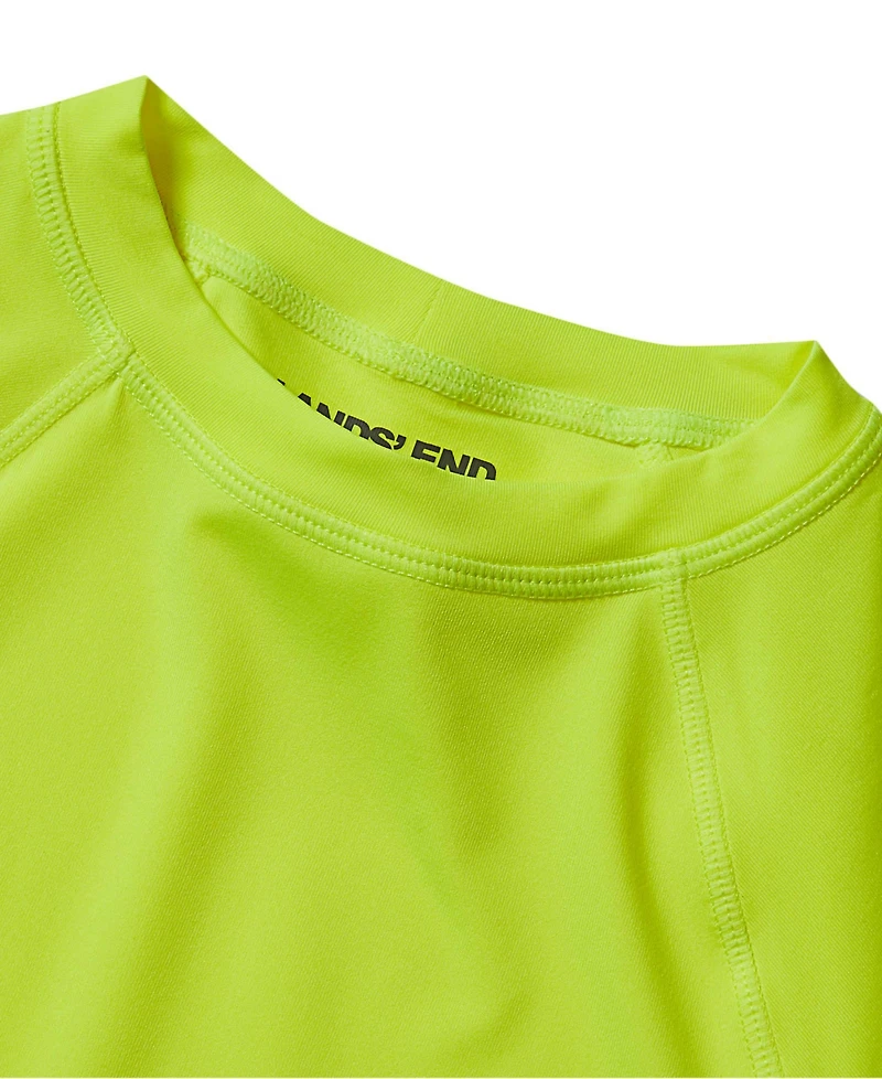 Lands' End Big Boys Husky Sunshade Upf 50 Chlorine Resistant Long Sleeve Crew Neck Rash Guard