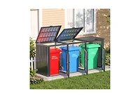 Aecojoy 73 Cu.Ft Outdoor Trash Can Storage Shed for 3 Garbage Cans