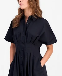 On 34th Women's Pleated Waist Midi Shirtdress, Macy's Exclusive