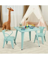 Gouun 27 in Kids Square Steel Activity Table for Playroom and School