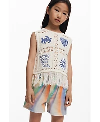 Desigual Girls Girls's Crochet sweater with fringes