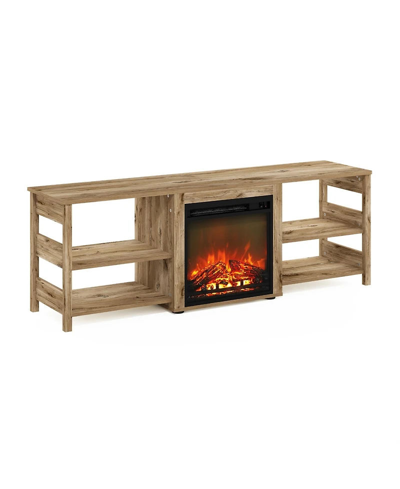 Homlux Fireplace Tv Stand for up to 75" Tv with Storage Shelves