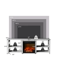 Homlux Fireplace Tv Stand for up to 75" Tv with Storage Shelves