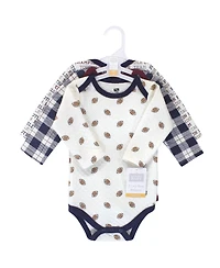 Hudson Baby Cozy Quilted Cotton Long-Sleeve Onesies