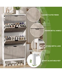 gaomon Shoe Storage Cabinet with Flip Drawers & Large Drawer