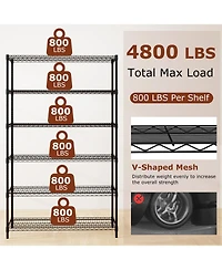 Sugift 6 Tier Metal Storage Shelving Unit for Home Garage Use