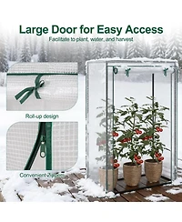 Sugift Portable Mini Greenhouse with Roll Up Zippered Door