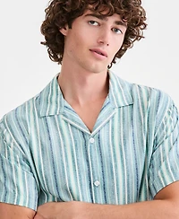 Sun + Stone Men's Beckham Striped Short-Sleeve Camp Shirt, Macy's Exclusive