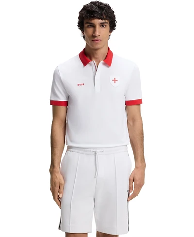 Boss by Hugo Men's Paddy England Country Flag Trim Polo Shirt