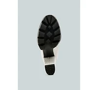 Moleski Textured Block Heeled Boots