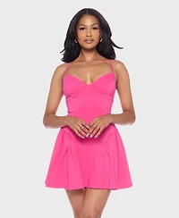 Alex & Sophia Juniors' Sweetheart Neck Criss-Cross Strap Dress
