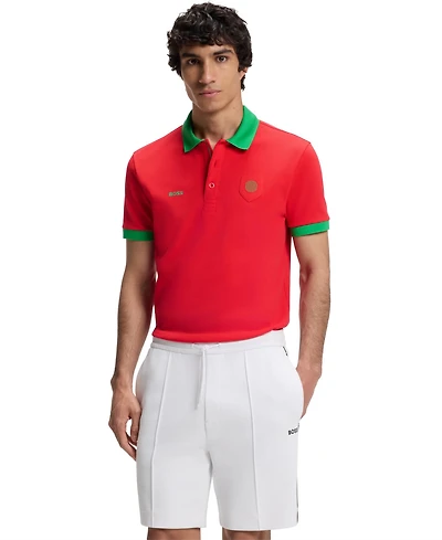 Boss by Hugo Men's Paddy Portugal Country Flag Trim Polo Shirt