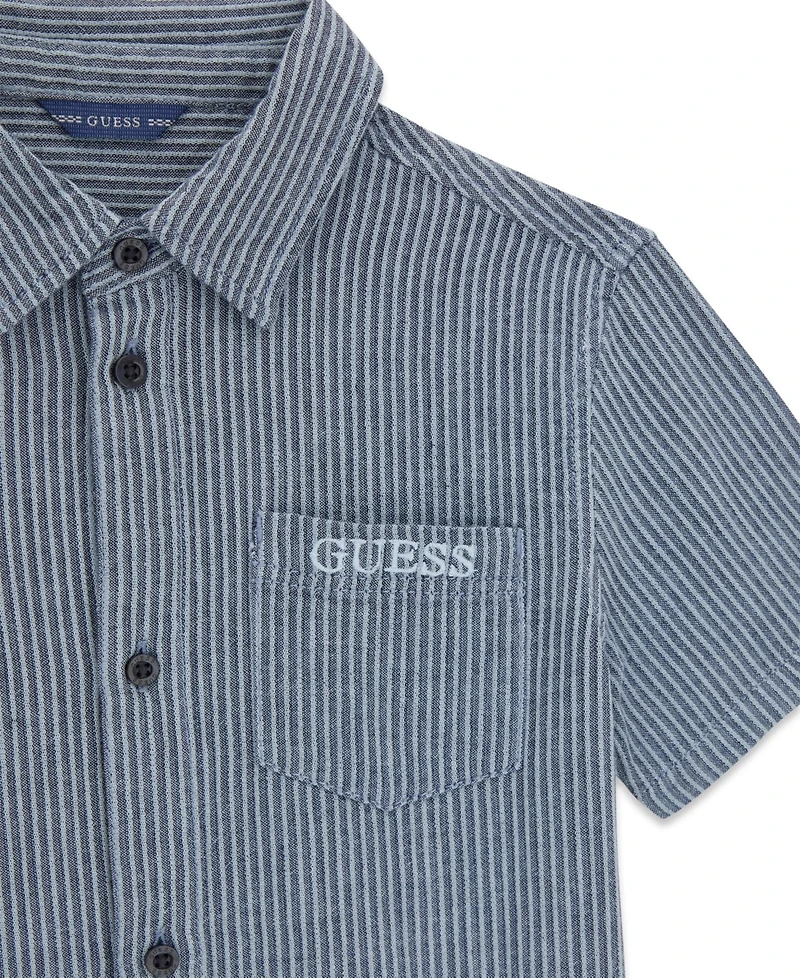 Guess Boys' 8-16 Seersucker Button Down Shirt