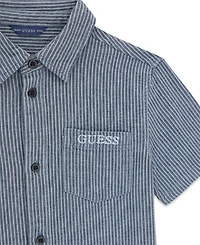 Guess Boys' 8-16 Seersucker Button Down Shirt