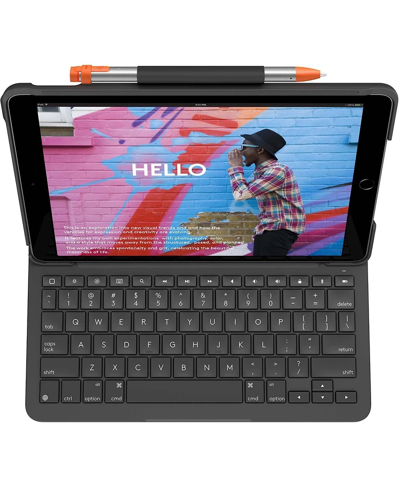 Logitech Slim Folio Protective Bluetooth Keyboard Case for iPad 7th Gen