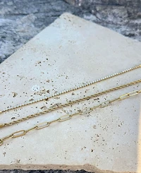 Adornia Gold Paperclip, Rope and Tennis Bracelet Set