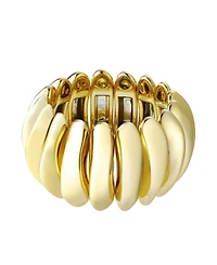 Adornia Gold Puffy Link Stretch Cuff Bracelet
