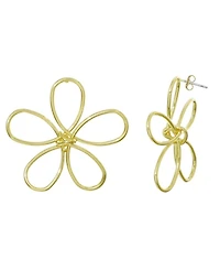 Adornia Gold Oversized Flower Outline Statement Earrings