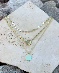 Adornia Gold 3-Layer Toggle and Confetti Necklace