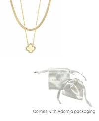 Adornia Gold 2-Piece Clover Pendant and Chain Necklace Set