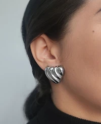 Adornia 2-Piece Statement Heart Stud Earrings Set