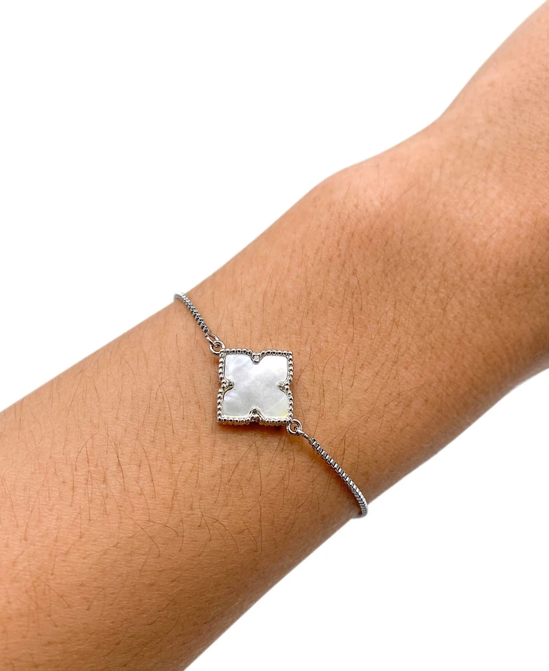 Adornia Silver 2-Piece Flower and Cuff Bolo Bracelet Set