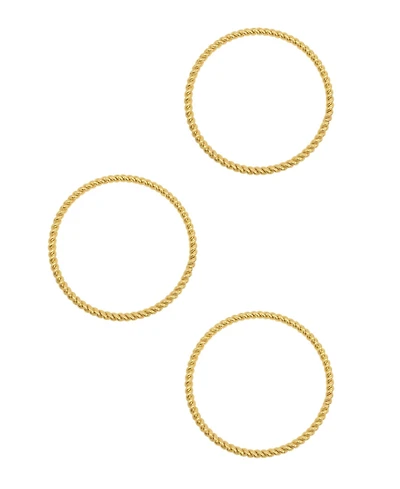 Adornia Gold 3-Piece Rope Bangle Bracelet Set
