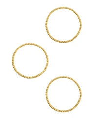 Adornia Gold 3-Piece Rope Bangle Bracelet Set