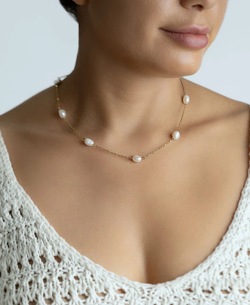 Adornia Freshwater Pearl Gold 2-Piece Station Set