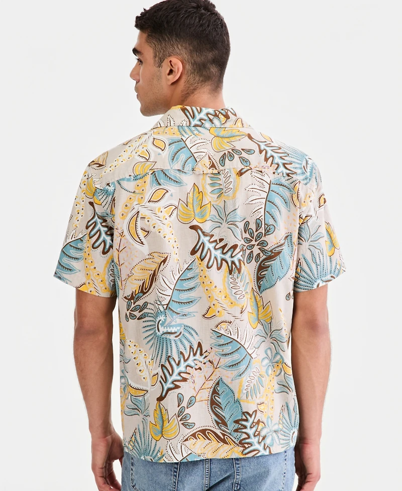 Sun + Stone Men's Reed Printed Short-Sleeve Camp Shirt, Macy's Exclusive
