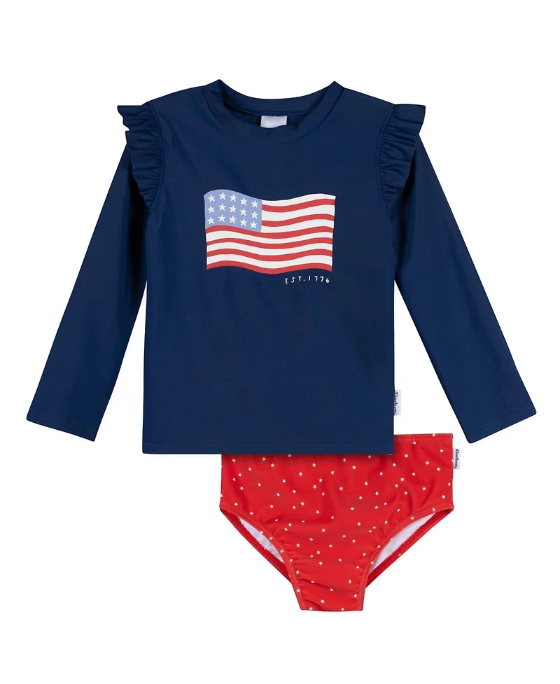 Gerber Baby Girls 2-Piece Rashguard and Bottoms
