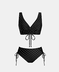 Cupshe Women's Wide Strap Crisscross Tie Side Bikini Set