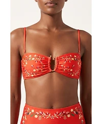 Jessie Zhao New York Women's Scarlet Bloom Reversible Square Bandeau Top