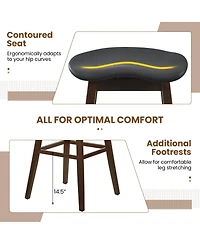 Gymax Set of 2 Swivel Bar Stools 31'' Bar Chairs w/ Padded Contoured Seat and Footrest