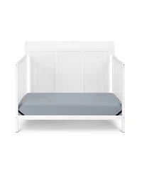 Jujabu 4 in 1 Modern Sleigh Convertible Crib White Solid Wood Adjustable Mattress Height