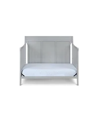 Jujabu 4 in 1 Modern Sleigh Convertible Crib Gray Solid Wood Adjustable Mattress Height