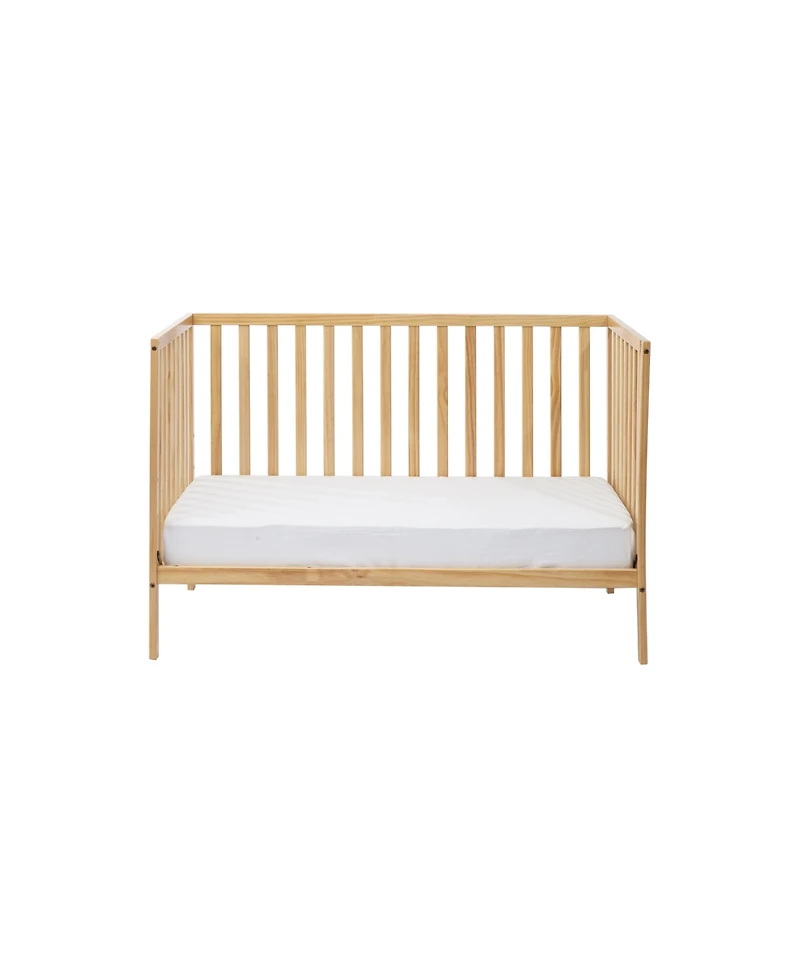 Jujabu 3 in 1 Convertible Solid Wood Island Crib Natural Adjustable Mattress Height