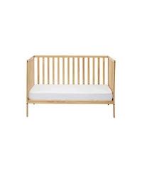 Jujabu 3 in 1 Convertible Solid Wood Island Crib Natural Adjustable Mattress Height