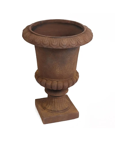 LuxenHome Rustic Brown MgO Indoor/Outdoor Urn Planter, 15" Diameter