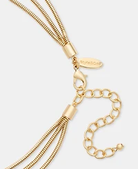 Style & Co Gold-Tone Beaded Three-Layer Necklace, Macy's Exclusive