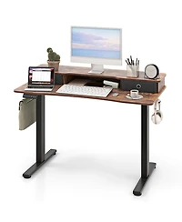 Sugift Height Adjustable Electric Standing Desk with Two Drawers