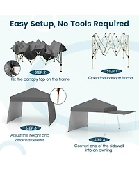 Sugift 14 x 9.2 ft Pop Up Canopy Tent with Convertible Awning Sidewalls