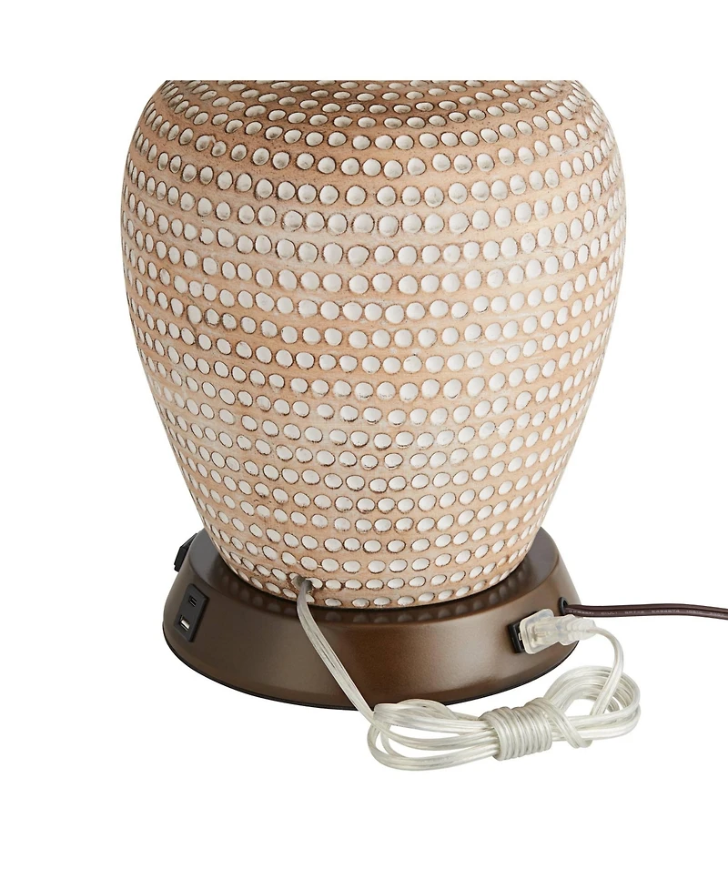 360 Lighting Modern Workstation Table Lamp Base with Usb and Ac Power Outlet Universal Charging Bronze Touch On Off Living Room