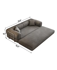 Rainsken Stylish Corduroy Sleeper Sofa Bed, 78.8" 2-Seater Convertible Loveseat, Boneless Modular Sectional with Pillow Back Support for Living R