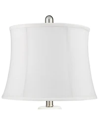 360 Lighting Modern Coastal Table Lamps 24 1/2" High Set of 2 Ceramic Led White Softback Drum Shade for Bedroom Living Room House Nightstand