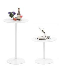 Sugift Round Bistro Bar Height Table Set for Indoor Use