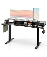 Slickblue Height Adjustable Electric Standing Desk with 2 Drawers