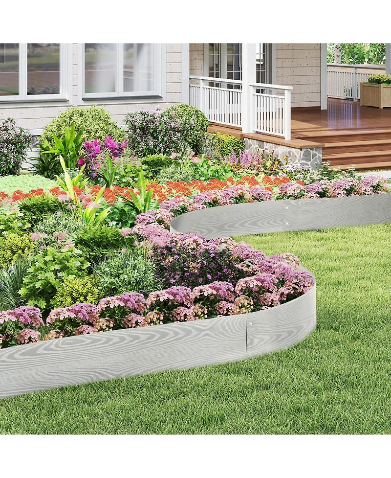 Sugift Six Pack Galvanized Metal Landscape Edging for Yard