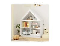 Slickblue House-Shaped 3-Tier Toy Organizer with Open Storage Shelves